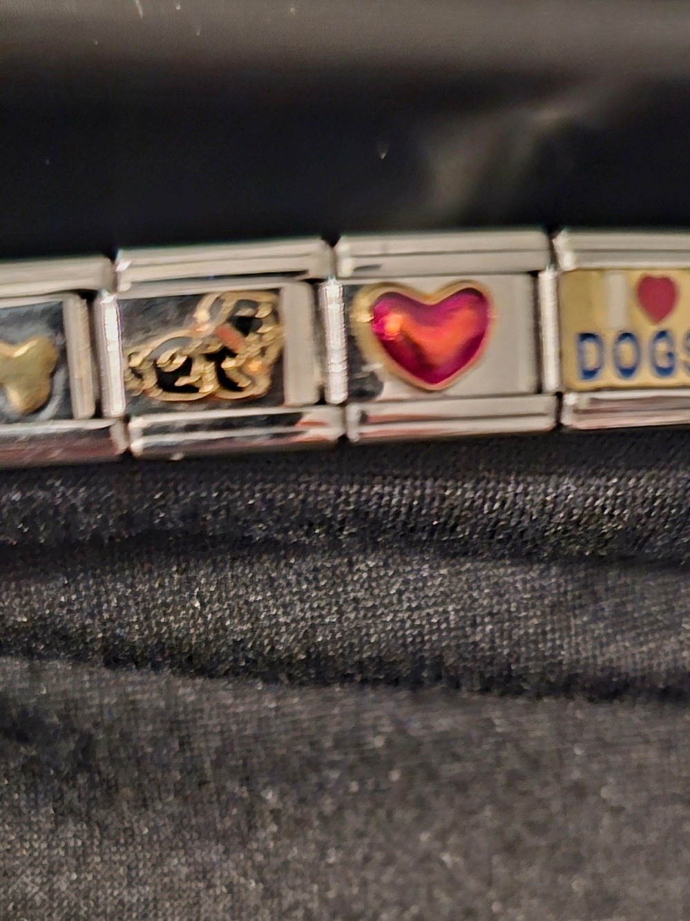 Italian Charm Bracelet Link with Red Heart Charm